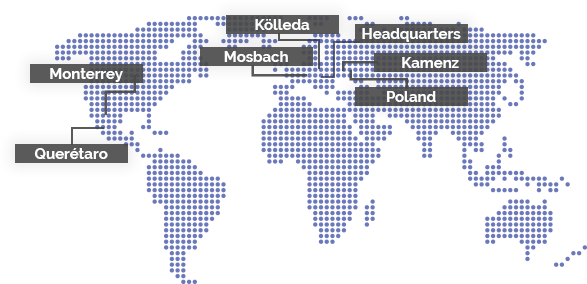 Ubicaciones de GSN en México y de KNOLL en Europa